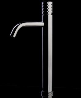 Смеситель для накладной раковины Boheme Stick Black diamond чёрный/хром 122-BCR